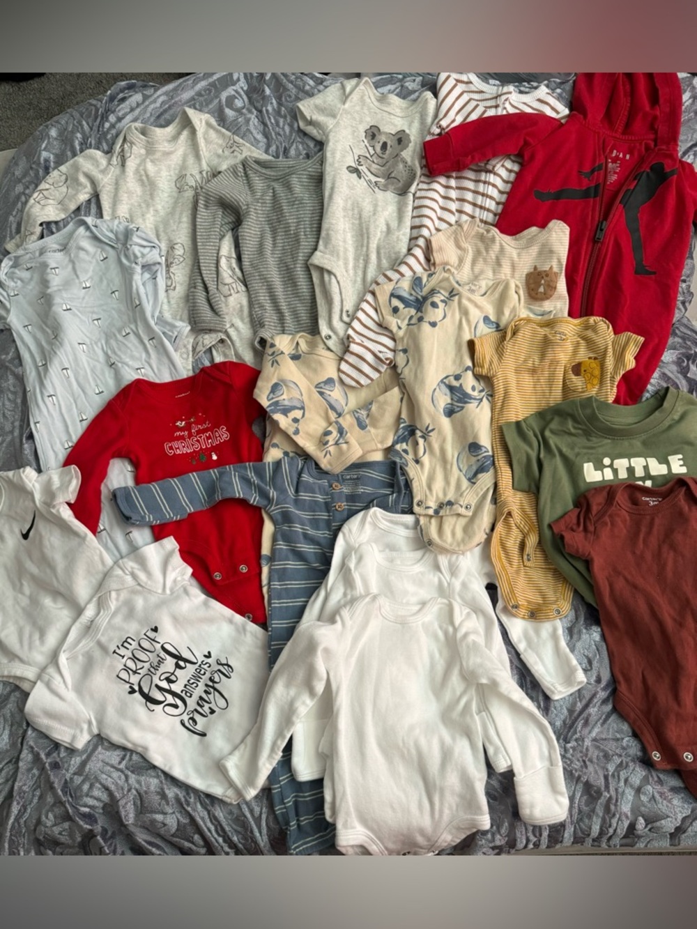 Assorted BabyOnesies & Tops – Multi Color Mix baby boy newborn-3month old bundle